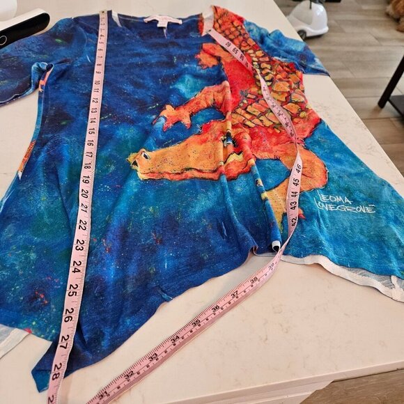 Leoma Lovegrove Gators Shirt Size Medium Blue Orange 3/4 Sleeves Round Neck - Picture 6 of 8